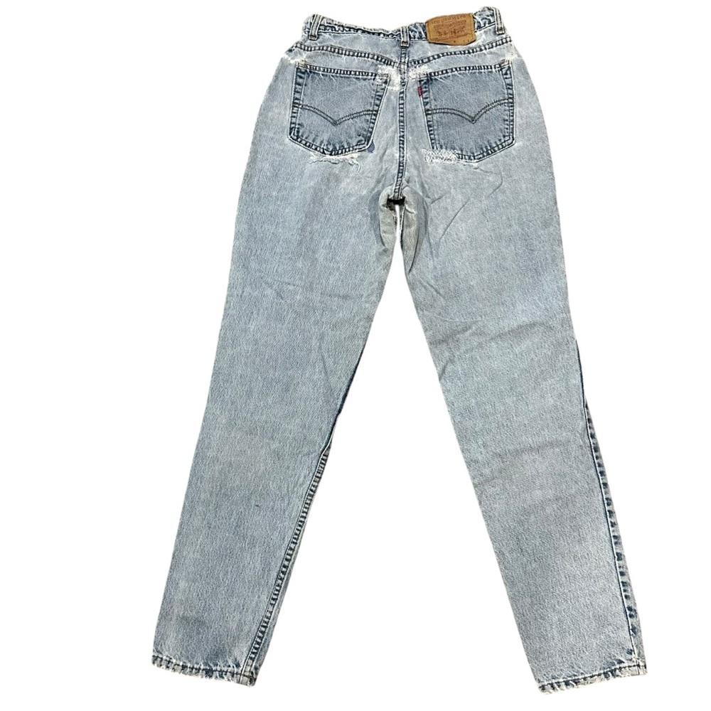 Levi's | Light Blue Denim Jeans Worn Holy Butt Rip Jeans 11L (tag size) modern 9 - Picture 4 of 10